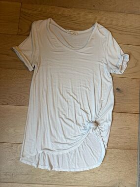 White cotton scoop next long tee